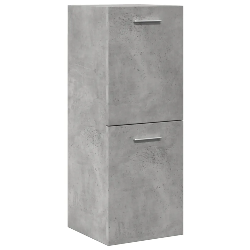 Dulap suspendat de baie, gri beton, 30x30x80 cm, lemn prelucrat