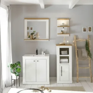 Set de baie Westminster din 4 piese alb, model romantic