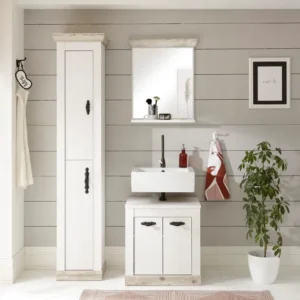 Set pentru baie Florenz din 3 piese, stil romantic alb