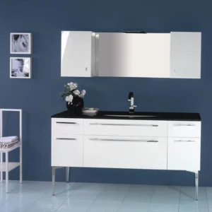Set mobilier baie complet Arthema Vanity Line 161x50xH86 cm, alb