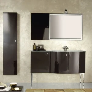 Set mobilier baie complet Arthema Vanity Twist 136x50xH86 cm, maro inchis