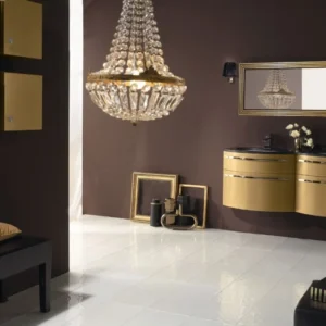 Set mobilier baie dublu complet (masca, lavoar si oglinda) Arthema Vanity Twist 142x50xH54 cm, auriu