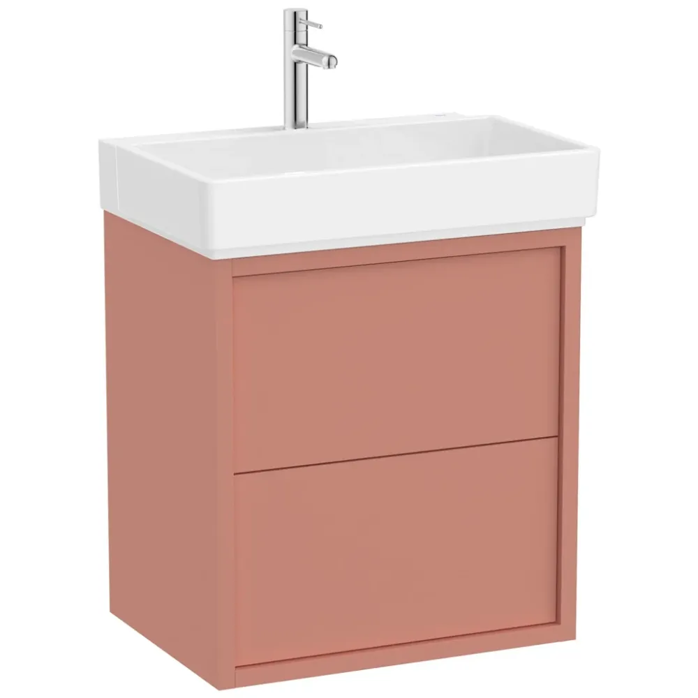 Set mobilier baie (masca si lavoar cu doua sertare) Roca Tura 60x43xH60 cm, caramiziu (light terracotta)