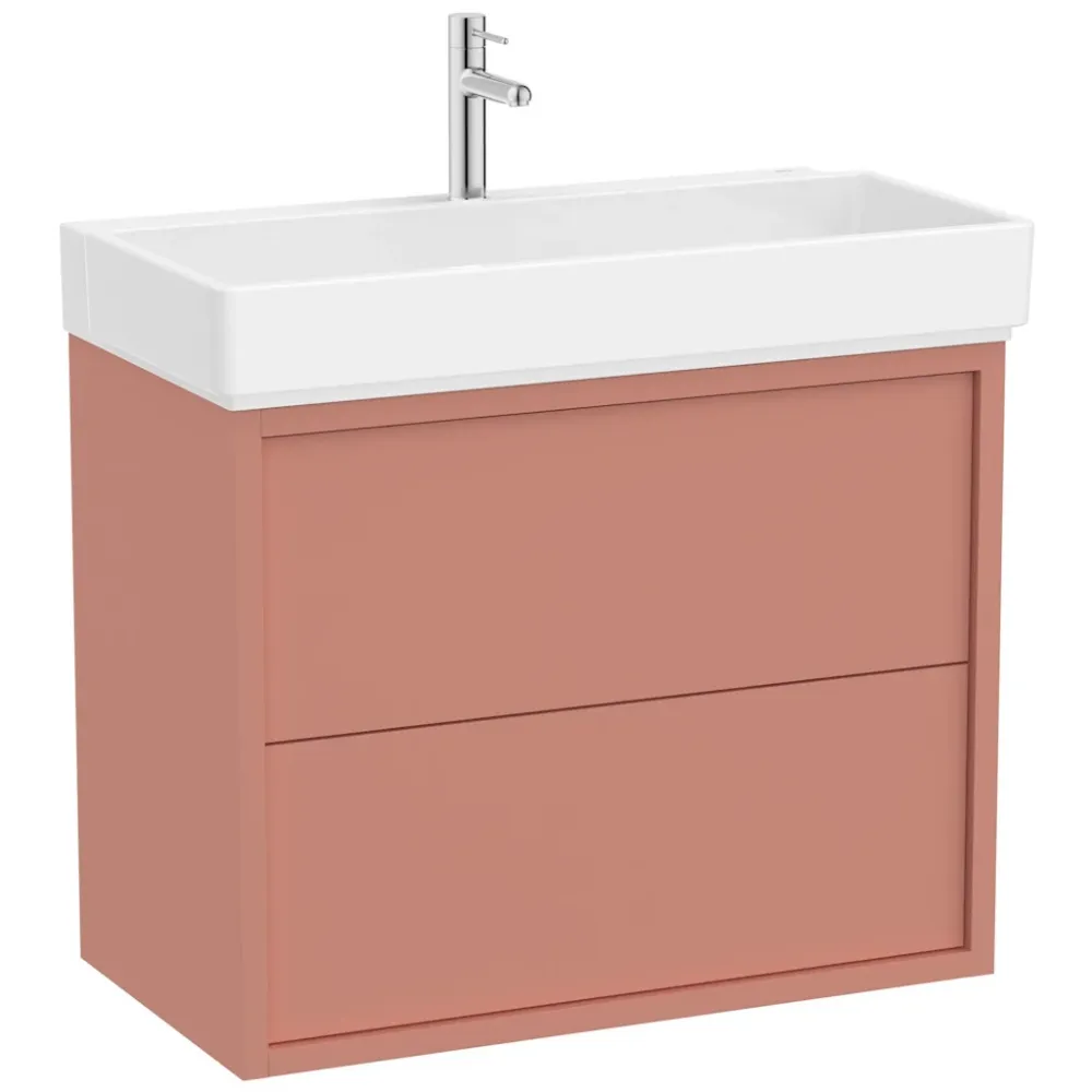 Set mobilier baie (masca si lavoar cu doua sertare) Roca Tura 80x43xH60 cm, caramiziu (light terracotta)