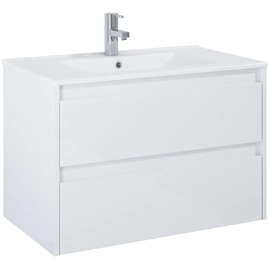 Set mobilier baie (masca si lavoar cu doua sertare) Roca Claudia 81x47xH66 cm, alb mat