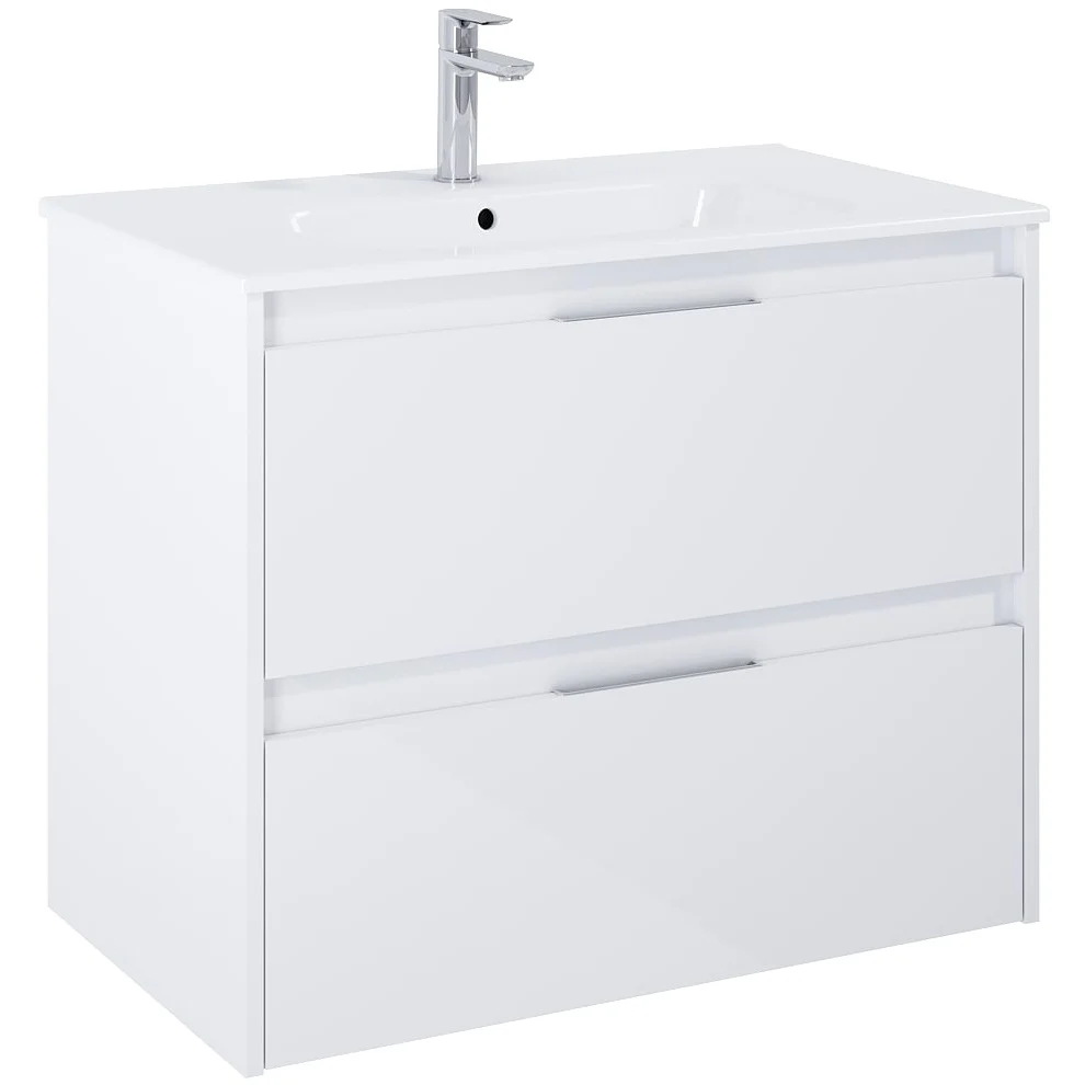 Set mobilier baie (masca si lavoar cu doua sertare) Roca Alpine 80x46xH57 cm, alb lucios