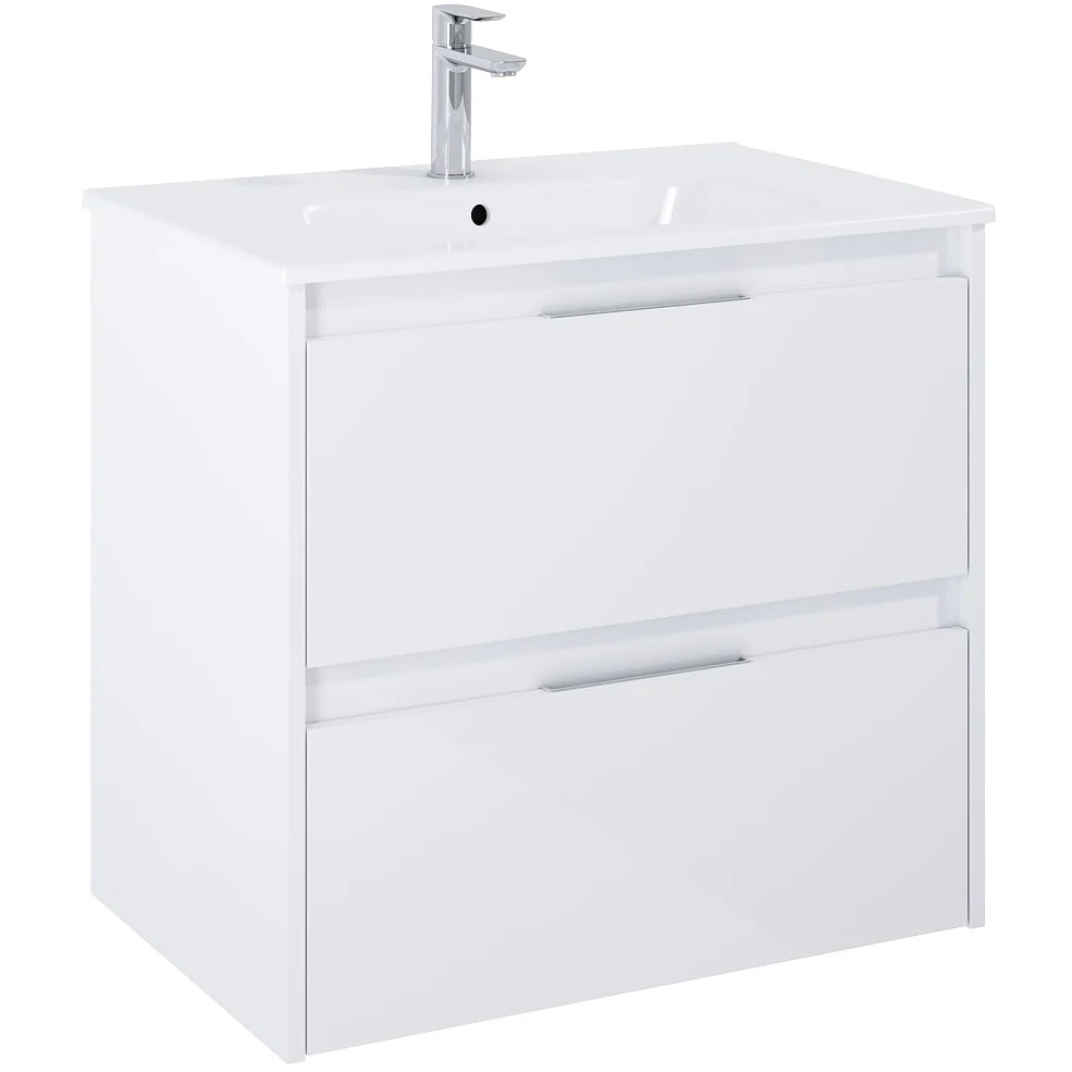 Set mobilier baie (masca si lavoar cu doua sertare) Roca Alpine 70x46xH57 cm, alb lucios