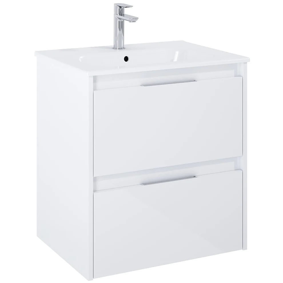 Set mobilier baie (masca si lavoar cu doua sertare) Roca Alpine 60x46xH57 cm, alb lucios