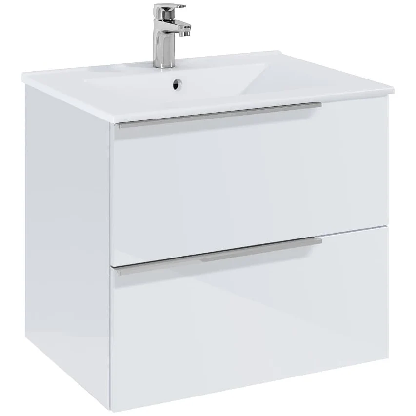 Set mobilier baie (masca si lavoar cu doua sertare) Roca Elegant Plus 61x46xH55 cm, alb lucios
