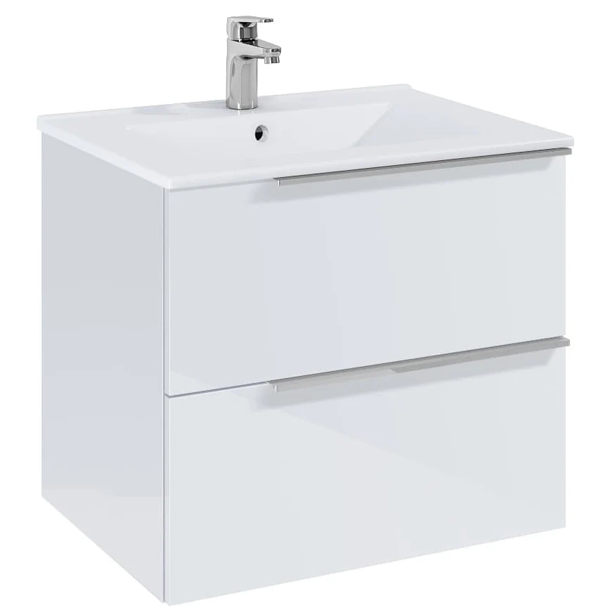 Set mobilier baie (masca si lavoar cu doua sertare) Roca Elegant Plus 61x46xH55 cm, alb lucios