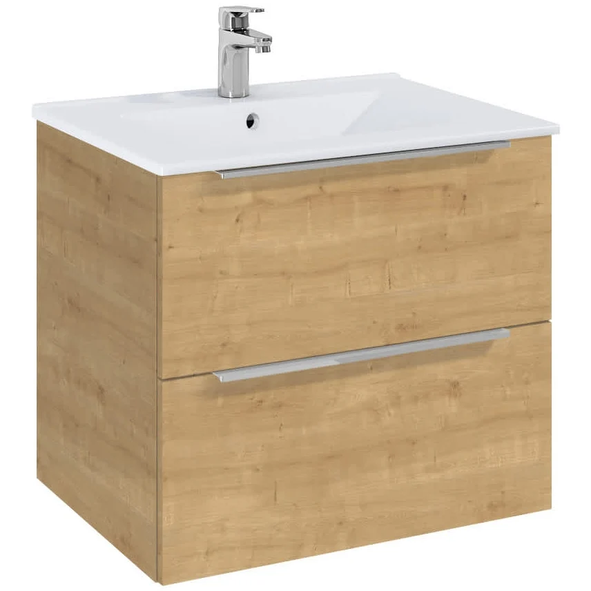 Set mobilier baie (masca si lavoar cu doua sertare) Roca Elegant Plus 61x46xH55 cm, bej (light oak)
