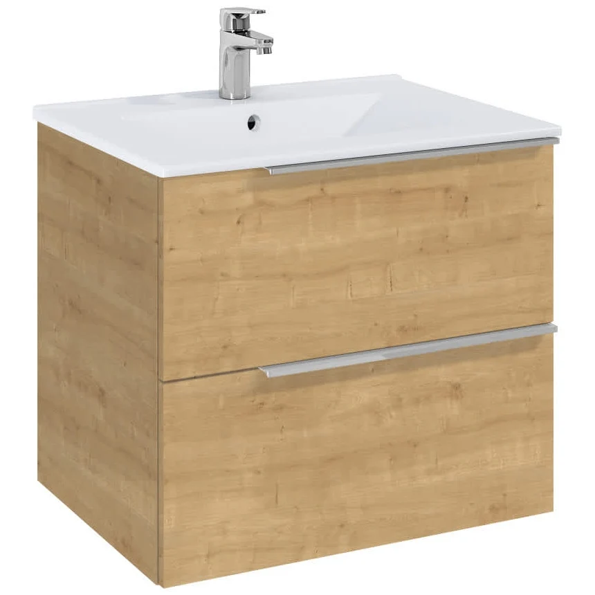Set mobilier baie (masca si lavoar cu doua sertare) Roca Elegant Plus 61x46xH55 cm, bej (light oak)