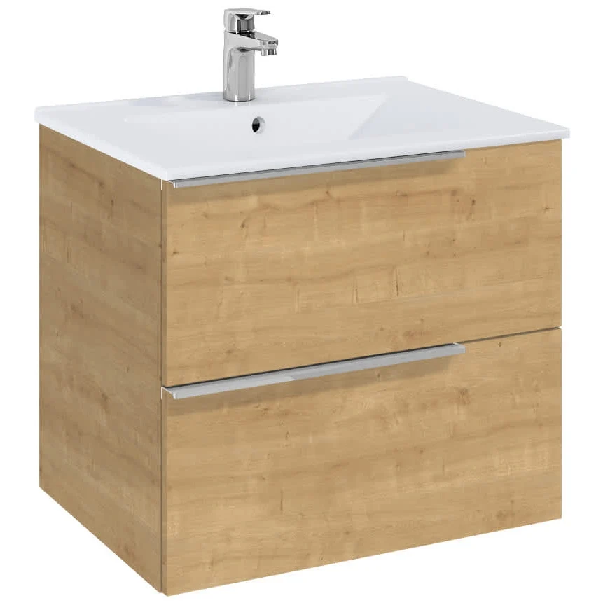 Set mobilier baie (masca si lavoar cu doua sertare) Roca Elegant Plus 61x46xH55 cm, bej (light oak)