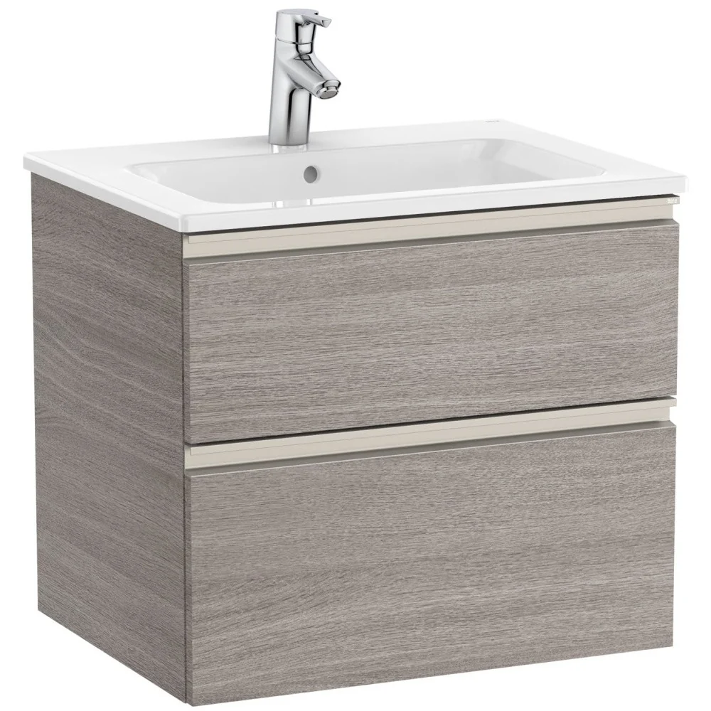 Set mobilier baie (masca si lavoar) Roca Gap 60x46xH54 cm, stejar inchis (city oak)