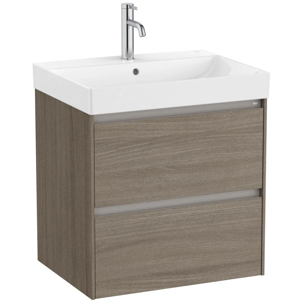 Set mobilier baie (masca si lavoar) Roca Ona 60x46xH65 cm, maro
