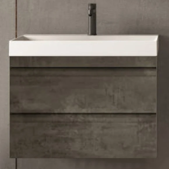 Set mobilier baie (masca cu 2 sertare si lavoar) Kolpa San Naomi 60x45xH44 cm, gri (dark concrete)