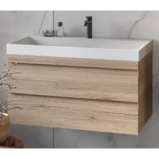 Set mobilier baie (masca cu 2 sertare si lavoar) Kolpa San Naomi 70x45xH44 cm, bej (natural wood)
