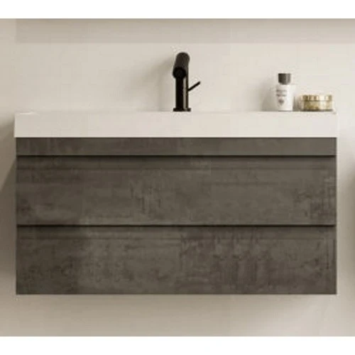 Set mobilier baie (masca cu 2 sertare si lavoar) Kolpa San Naomi 80x45xH44 cm, gri (dark concrete)