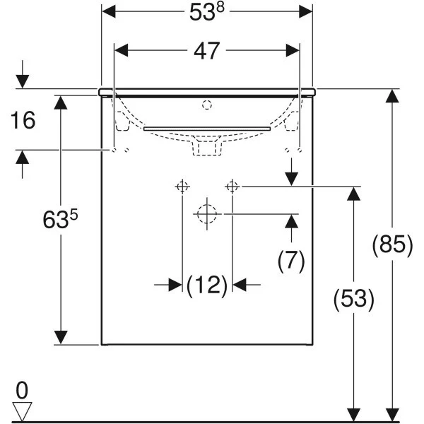 Set mobilier baie (masca suspendata cu 1 usa si lavoar) Geberit Selnova Square 55 cm, maro (nuc american hickory)