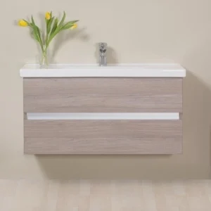 Set promo mobilier baie (masca cu 2 sertare si lavoar) Arthema Frame 80 cm, stejar urban
