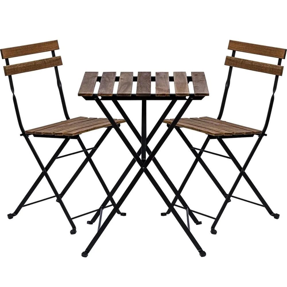 Set mobilier gradina acasa 3 piese, lemn/metal, lemn