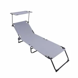 Sezlong Heinner DSZP012 | 186x55x24cm, Cu Parasolar, Gri
