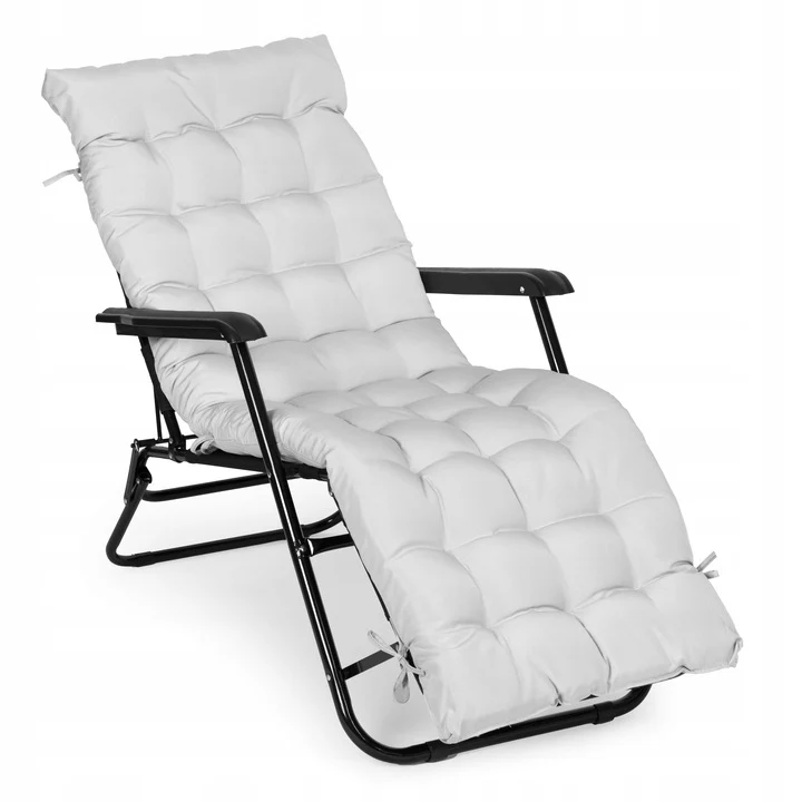 Sezlong pliabil 155x60x83 cm, 2 1 leagan extensibil, spatar reglabil, cadru metalic si perna impermeabila, gri