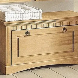 Bancă Rustic cu spațiu pentru pantofi din lemn de pin 90 cm