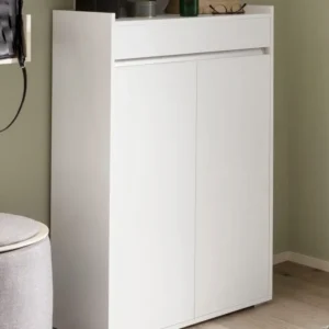 Pantofar Kosmo alb cu 2 usi si un sertar 80 cm latime