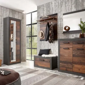 Set pentru hol 5 piese Brooklyn cu aspect industrial
