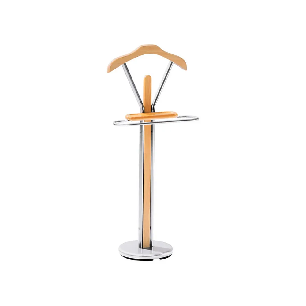 Stander haine ROMAN, stejar/crom, lemn/metal, 46x29x109 cm