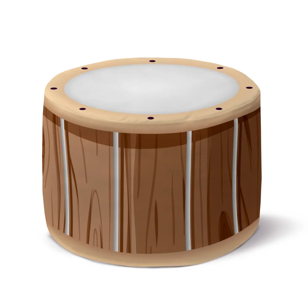 Brown Drum Footstool rotund