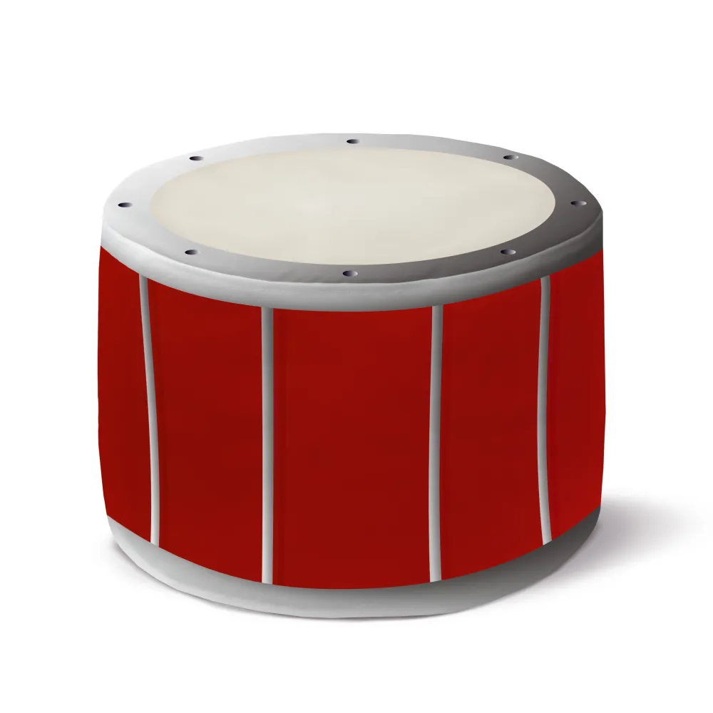 Picior rotund pouf tambur roșu