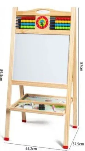Tablă Multifuncțională Dublă din Lemn 87×37 cm – 2 Fețe de Scris / Magnetice