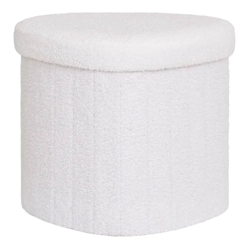 Medford taburet cu tapiterie teddy, alb 42,5x36,5 cm, HN1310