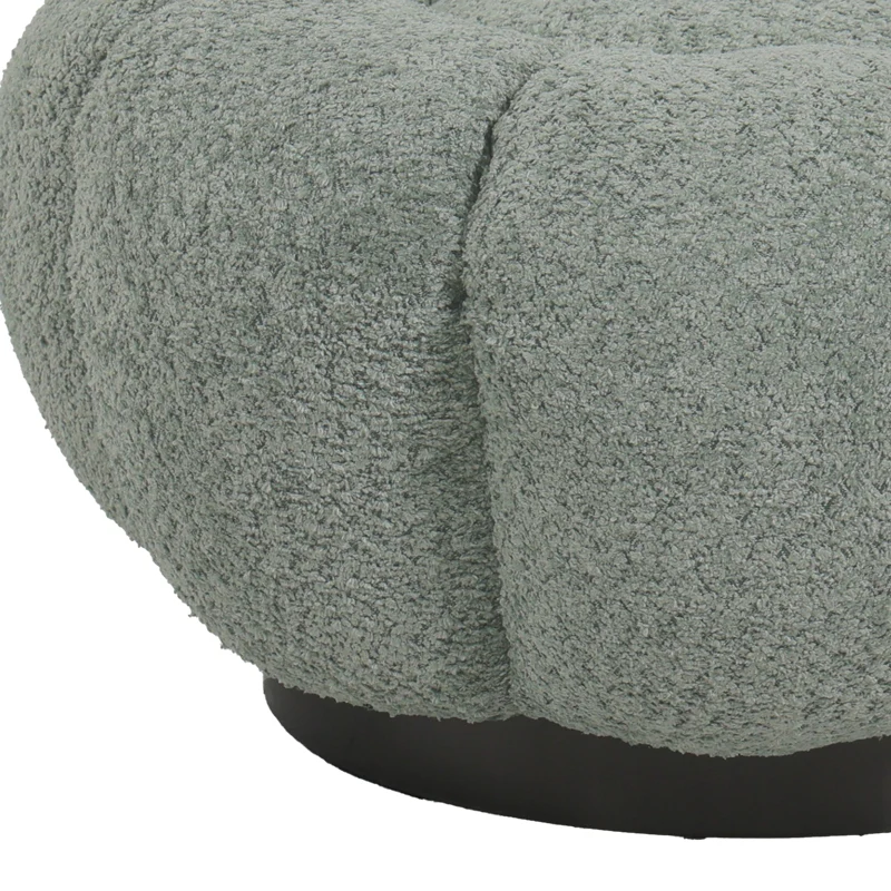 Taburet Nester din boucle fabric , verde deschis D60x31cm
