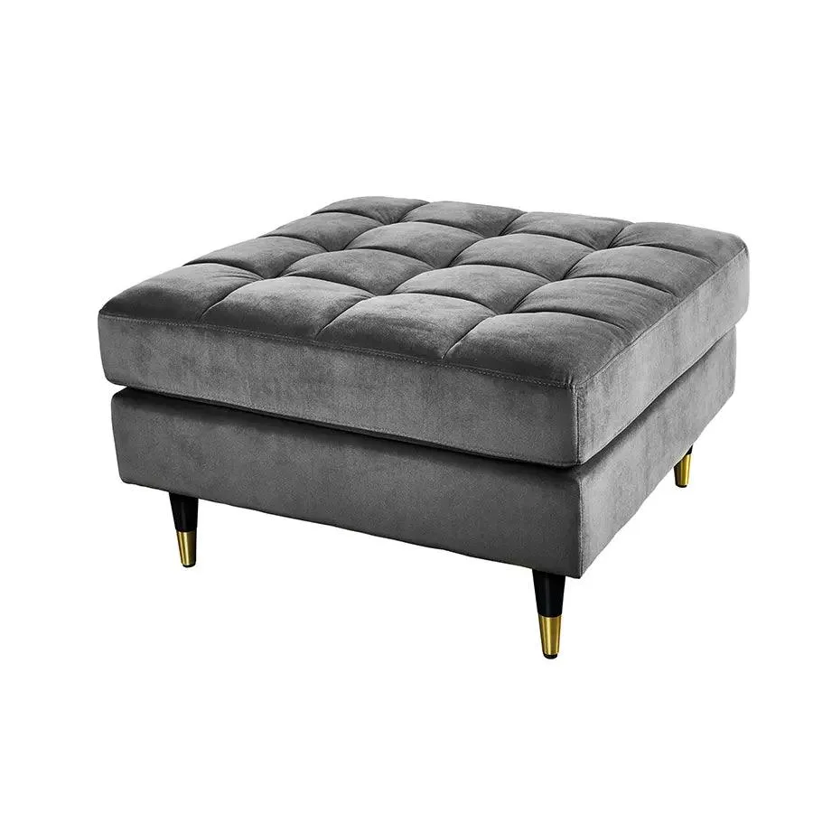 Taburet gri din catifea Cozy 80 cm Invicta Interior