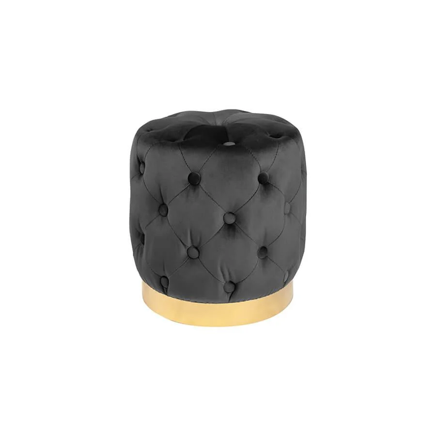 Taburet negru din catifea Baroque 35 Invicta Interior