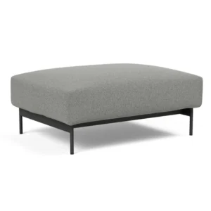Taburet otoman Malloy Bouclé Ash Grey 75x100 cm