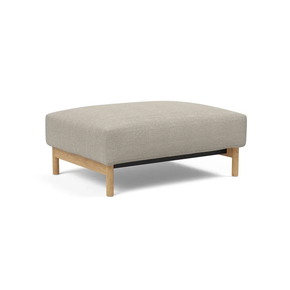 Taburet otoman Malloy Wood Kenya Gravel 75x100 cm