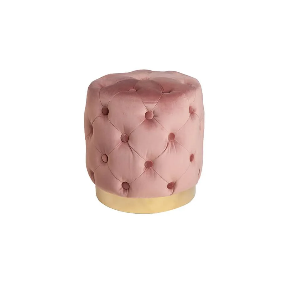 Taburet roz din catifea Baroque 35 Invicta Interior