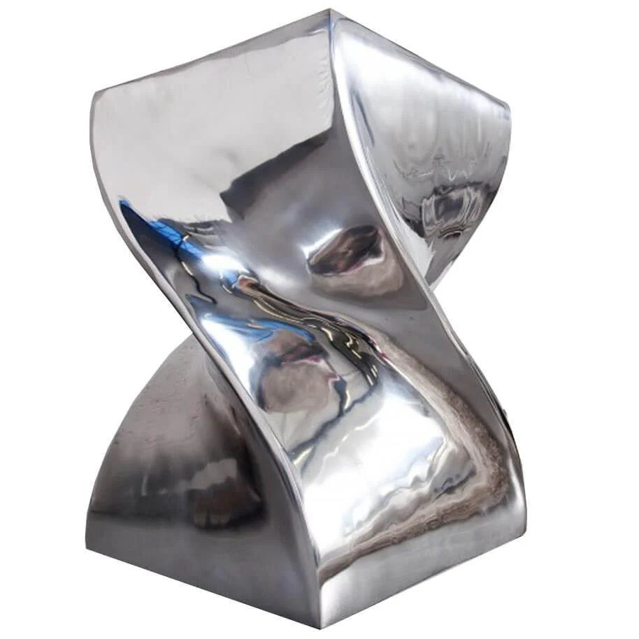 Taburet silver din aluminiu 45 cm Twist