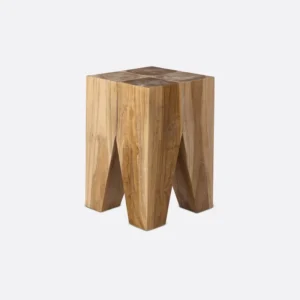Taburet lemn masiv tec, Triangle