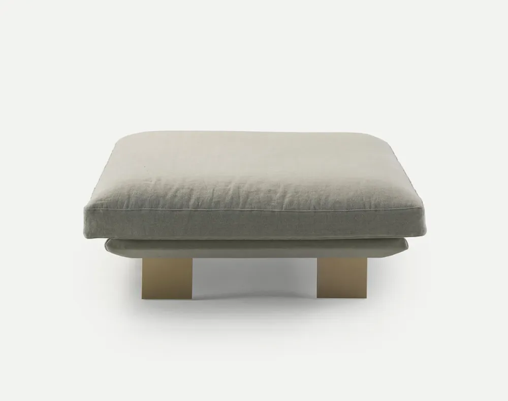 Taburet modern tapitat, picioare metal Deep