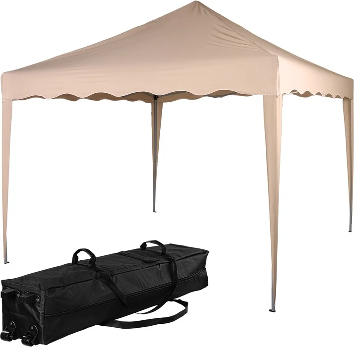 Pavilion pliabil BASIC, 3 x 3 m, geanta carucior, aluminiu, sampanie