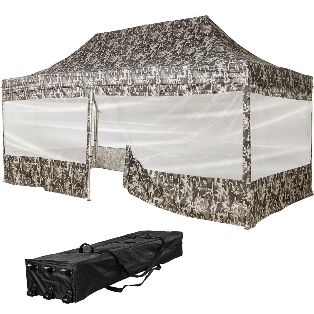 Pavilion pliabil, 3 x 6 m, geanta de transport tip carucior, urban