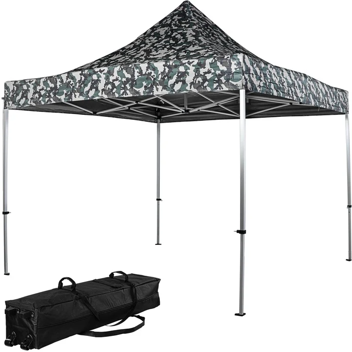 Pavilion pliabil PRO, 3 x 3 m, geanta carucior, aluminiu, culoare urban