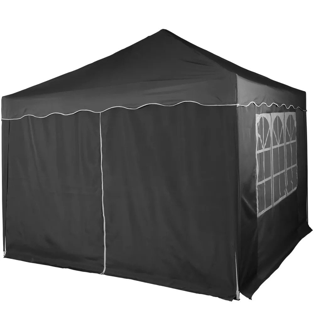 Perete lateral pentru foisor pliabil, 3 x 3 m, impermeabil, antracit