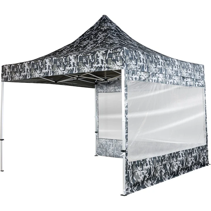 Perete lateral Pro, cu fereastra, pentru pavilion, 3 x 3 m, impermeabil, culoare urban