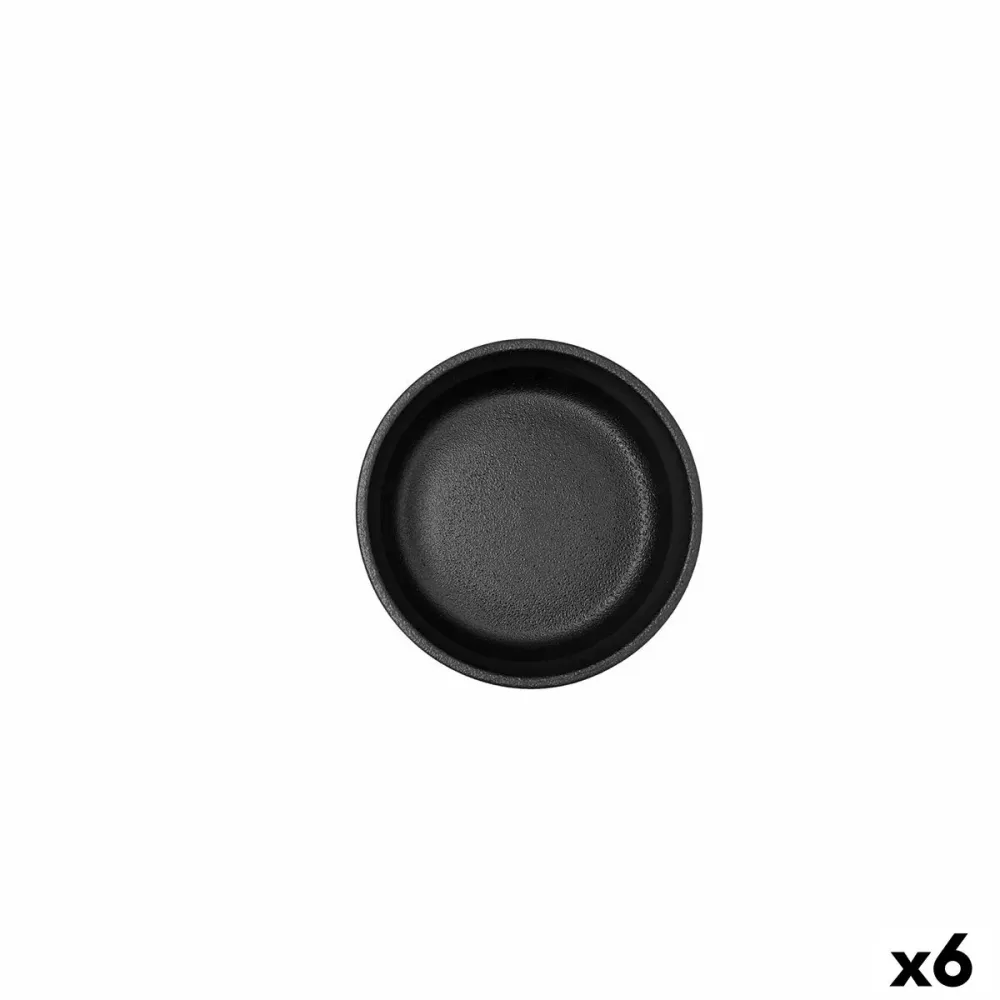 Castron Bidasoa Fosil Negru Ceramică 11,8 x 11,8 x 5,9 cm (6 Unități)